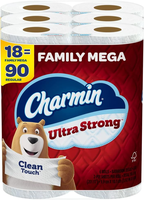 Charmin Ultra Strong Clean Touch Toilet Paper, 18 Family Mega Rolls