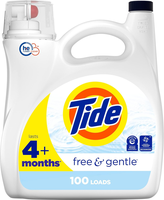 Tide: Free & Gentle Liquid Laundry Detergent 100 loads 146 fl oz HE Compatible