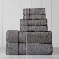 6-Piece Charcoal Cotton Quick Dry Bath Towel Set