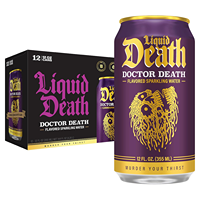 Liquid Death: Doctor Death, Soda-Flavored Sparkling Water, 12-Pack (12oz Cans)