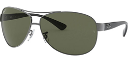 Ray-Ban Aviator Polarized Sunglasses-Gunmtl/Grn Pol
