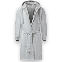 The DudeRobe: Men's Luxury Hooded Bathrobe - Grey / S-M