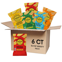 The Good Crisp Company, Crinkle Cut Potato Chips, 5.5 Ounce Bags, Pack of 6 (Variety Pack)