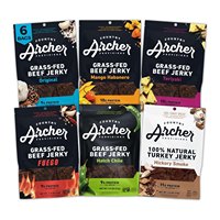 Country Archer Grass-Fed Beef Jerky Variety Pack- 2.5 oz (Pack of 6)