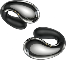 Boytond: Ultra Open Ear Earbuds - Comfortable Clip-On Bone Conduction Earbuds, Gloss Black