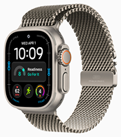 Apple Watch: Ultra 4 GPS+Cellular, 49mm Natural Titanium Case with Natural Titanium Milanese Loop - Large