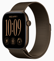 Apple Watch: Series 12 GPS + Cellular 46mm Dark Bronze Aluminum Case with Dark Bronze Milanese Loop - M/L