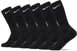 Nike Adult Everyday Cushioned Training Crew Socks (6-Packs) | Adult Large