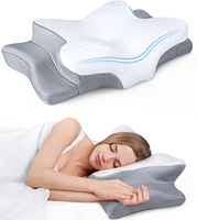 Memory Foam Pillow Ergonomic Contour for Side Back Stomach Sleeper